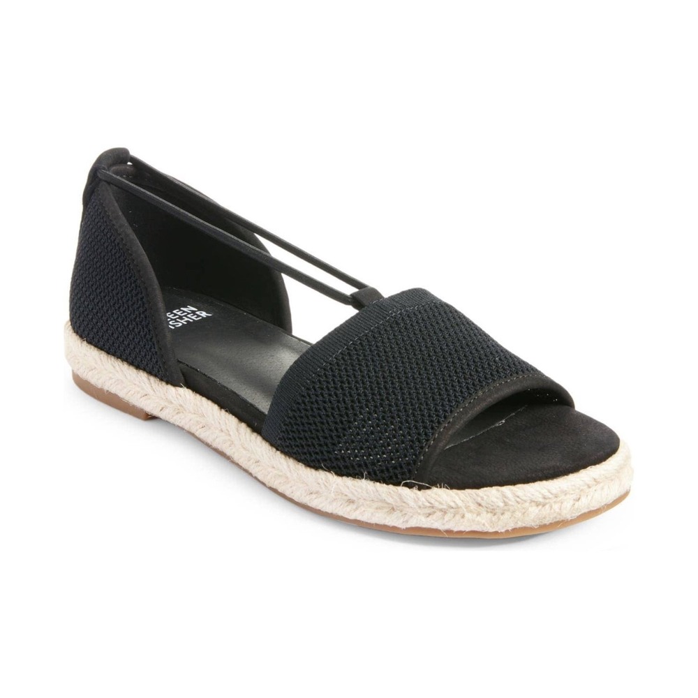 Eileen Fisher Mews Mesh‎ Slip On Espadrille Sandals Women's Sz 7.5 Black Elastic